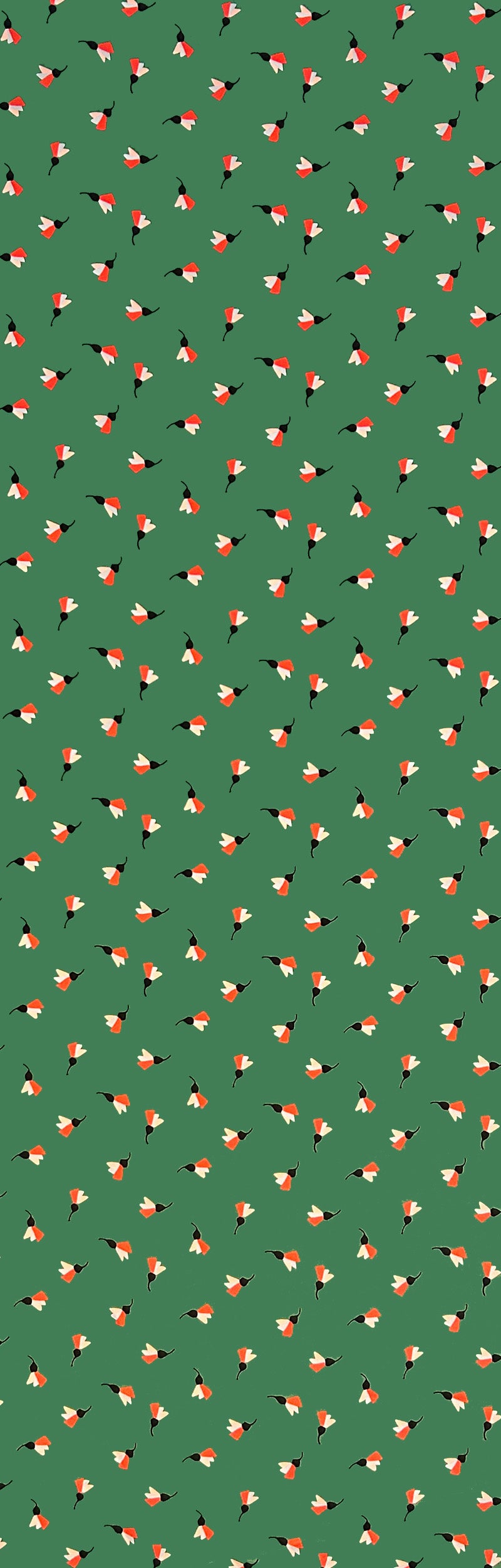 Load image into Gallery viewer, Green Fan Flower Crepe De Chine