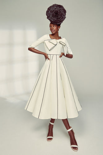 Helena Monochrome Gazar Dress