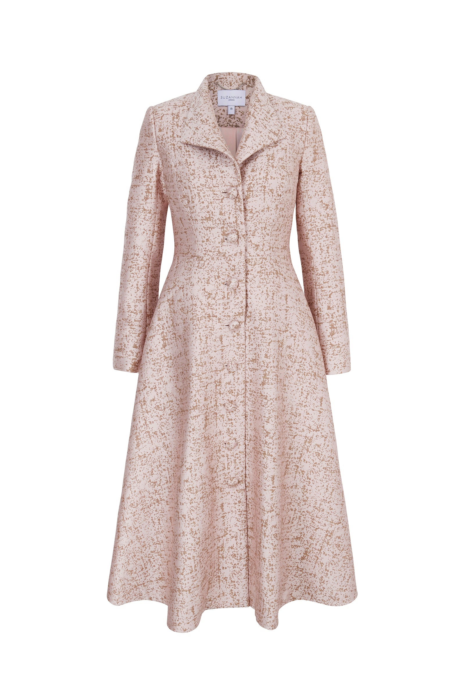 Hunter Coat Dress Soft Pink Molten Jacquard - Main Image