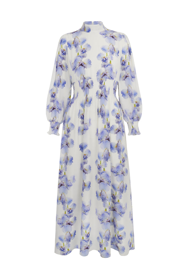 kumiko iris silk dress Kumiko Silk Dress Iris Print x Rachel Levy