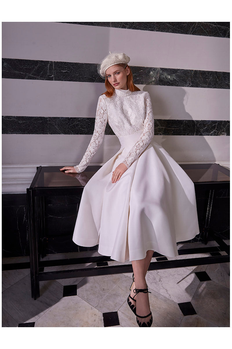 Load image into Gallery viewer, Embroidered Lace High Necked Blouse ARCHIVE SALE