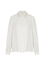 Load image into Gallery viewer, Mayfair Silk Crepe Embellished Shirt Ivory