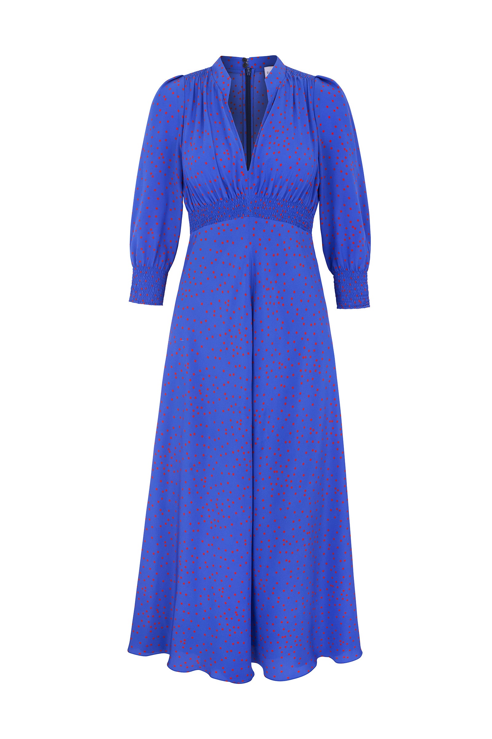 Blue Monique Silk Tea Dress