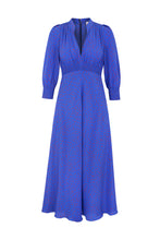 Load image into Gallery viewer, Blue Monique Silk Tea Dress