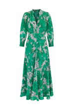 Load image into Gallery viewer, Luxury Green Clematis Midi Dress 