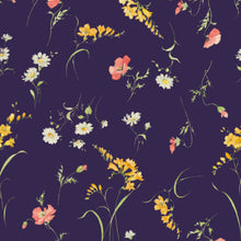 Load image into Gallery viewer, Navy Meadow Floral Crepe De Chine