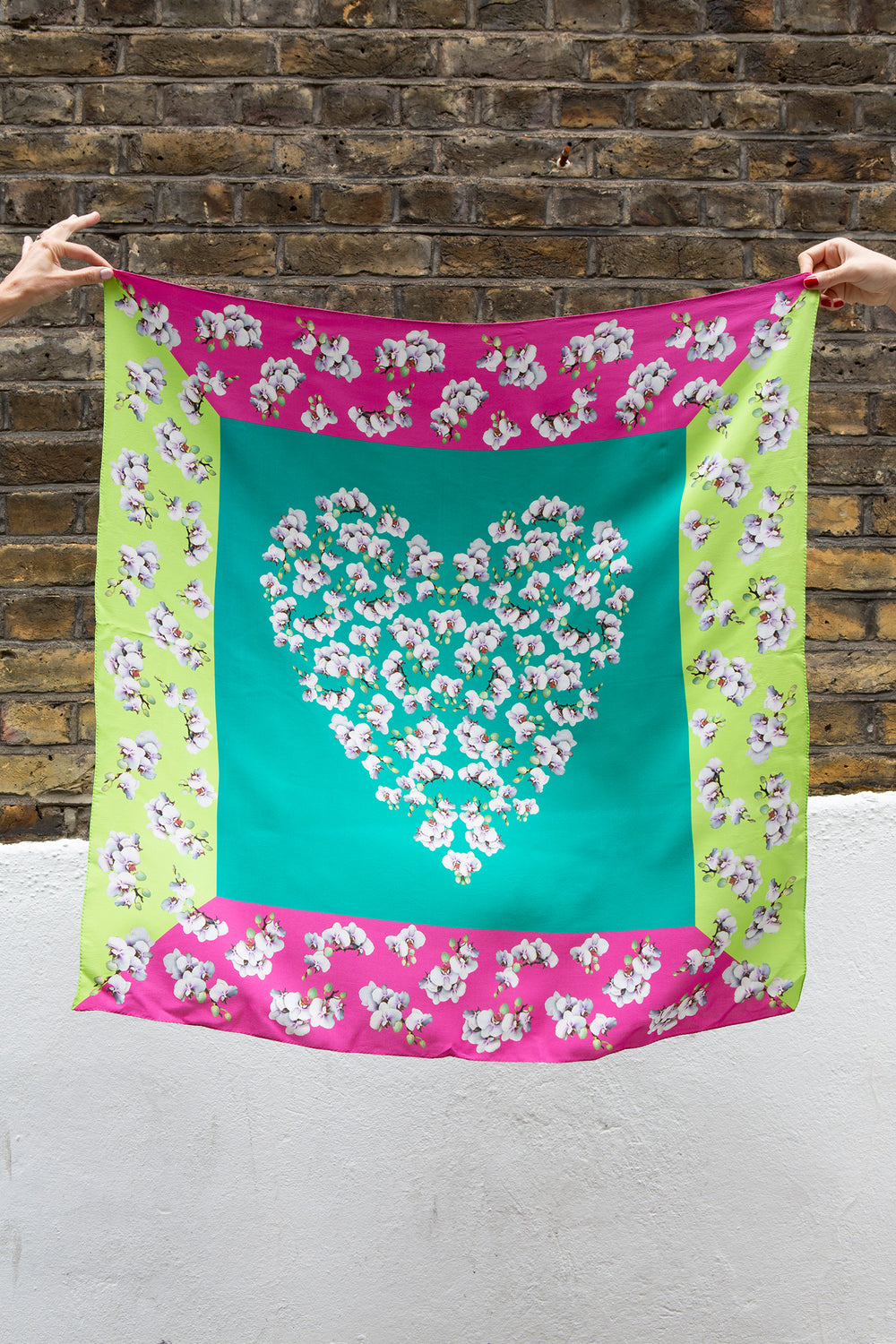 Neon Orchid Silk Square Scarf – Suzannah London