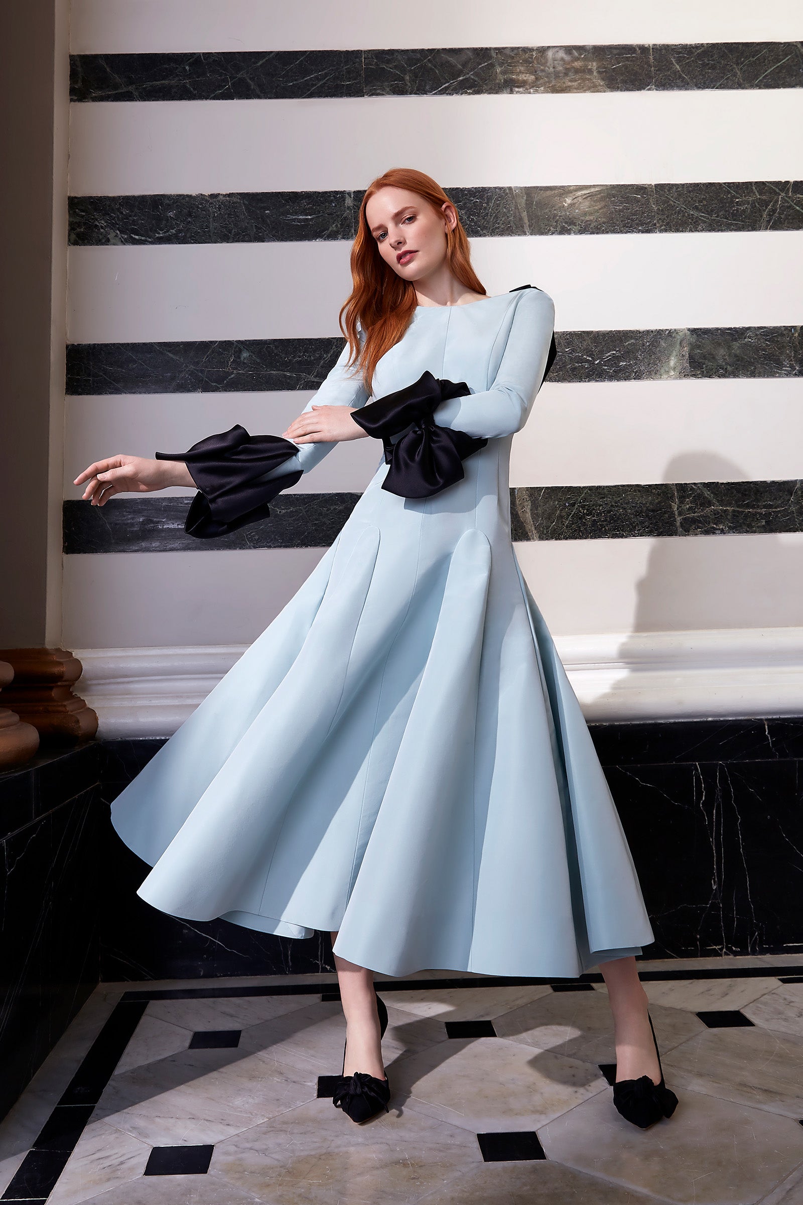 Nimes Ballerina Dress Duck Egg – Suzannah London
