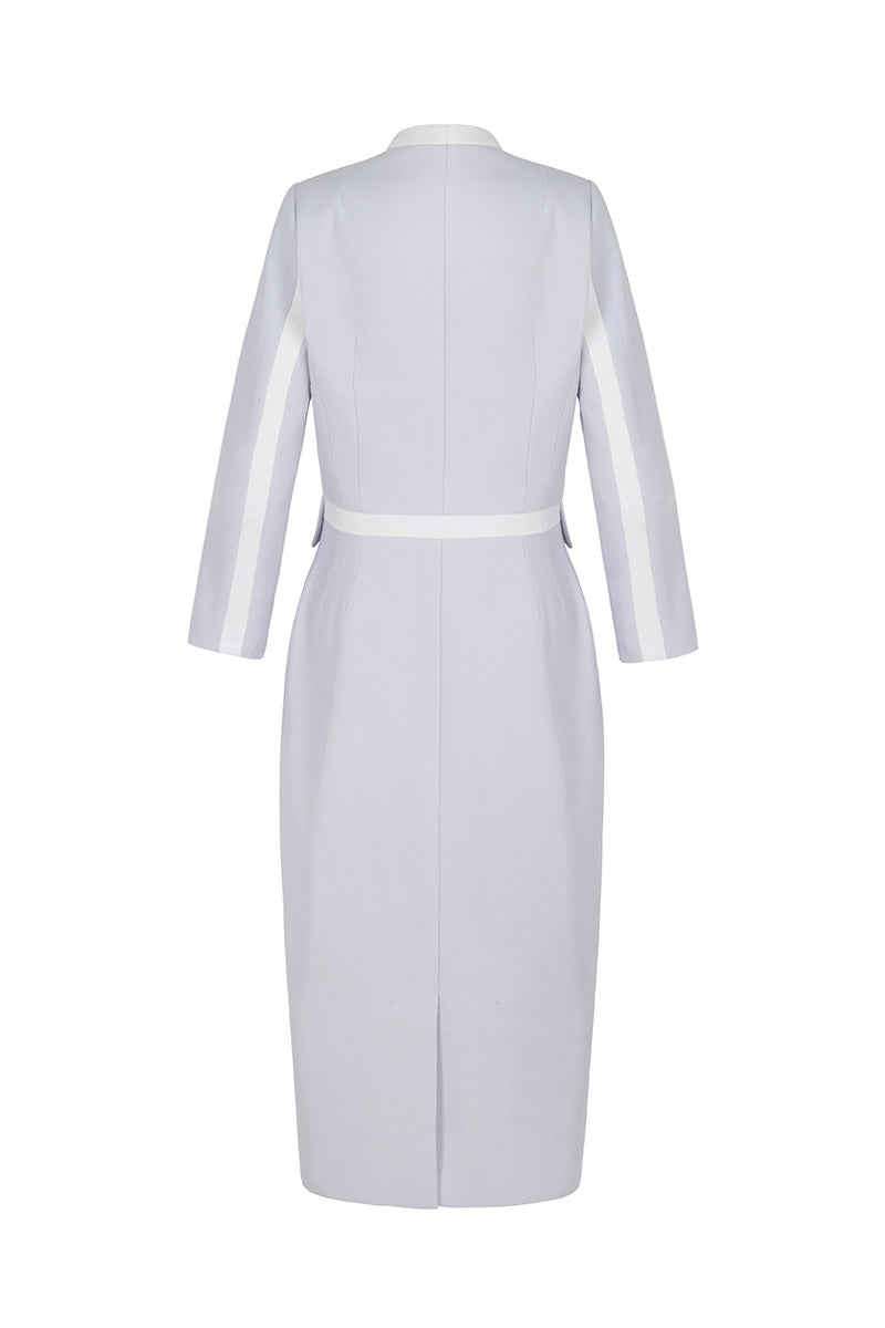 Load image into Gallery viewer, Simple Coat Dress Lupin Blue