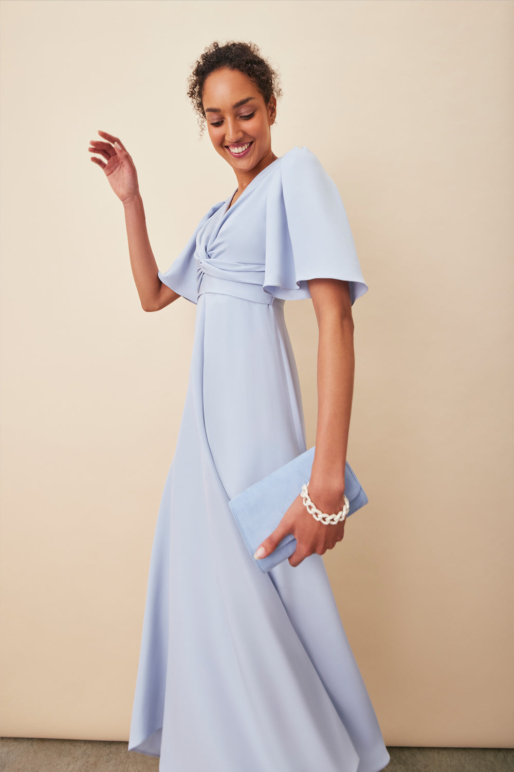 Suzannah London | Paige Dress Breeze Blue Silk Crepe