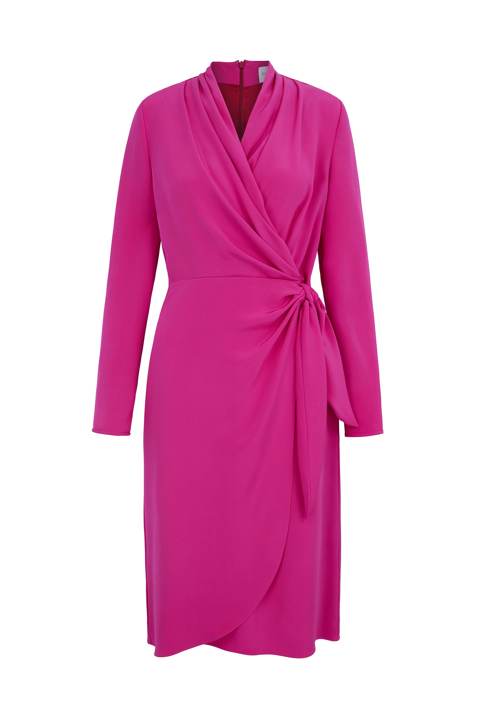 Palermo Wrap Dress Shocking Pink Silk Crepe