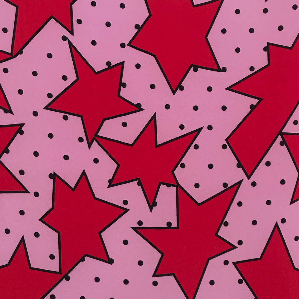 Load image into Gallery viewer, Red Stars Crepe De Chine