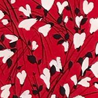 Red Stormy Heart Crepe De Chine