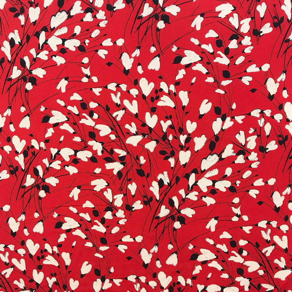 Load image into Gallery viewer, Red Stormy Heart Crepe De Chine