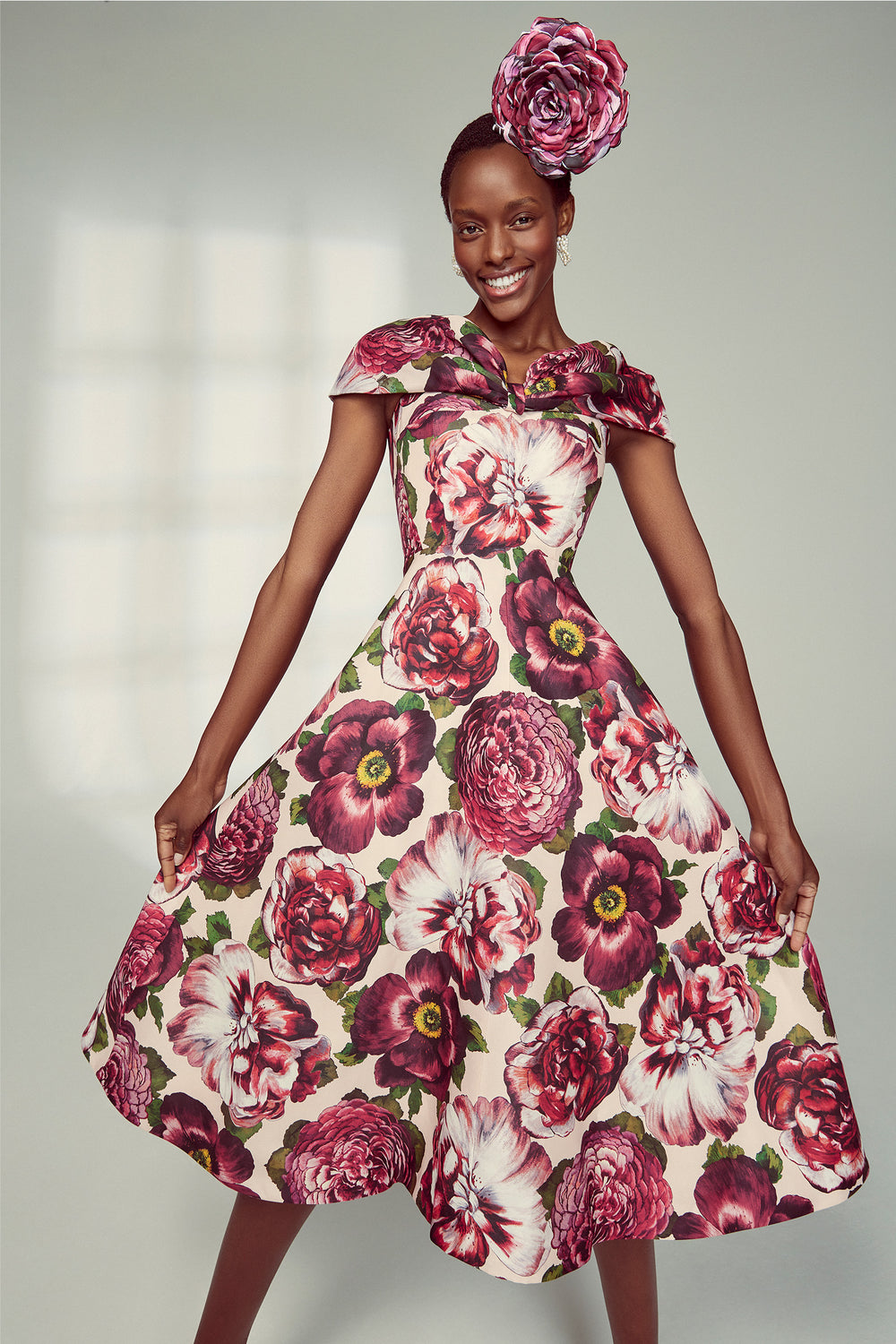 Load image into Gallery viewer, Reha Blush Floral Explosion Gown