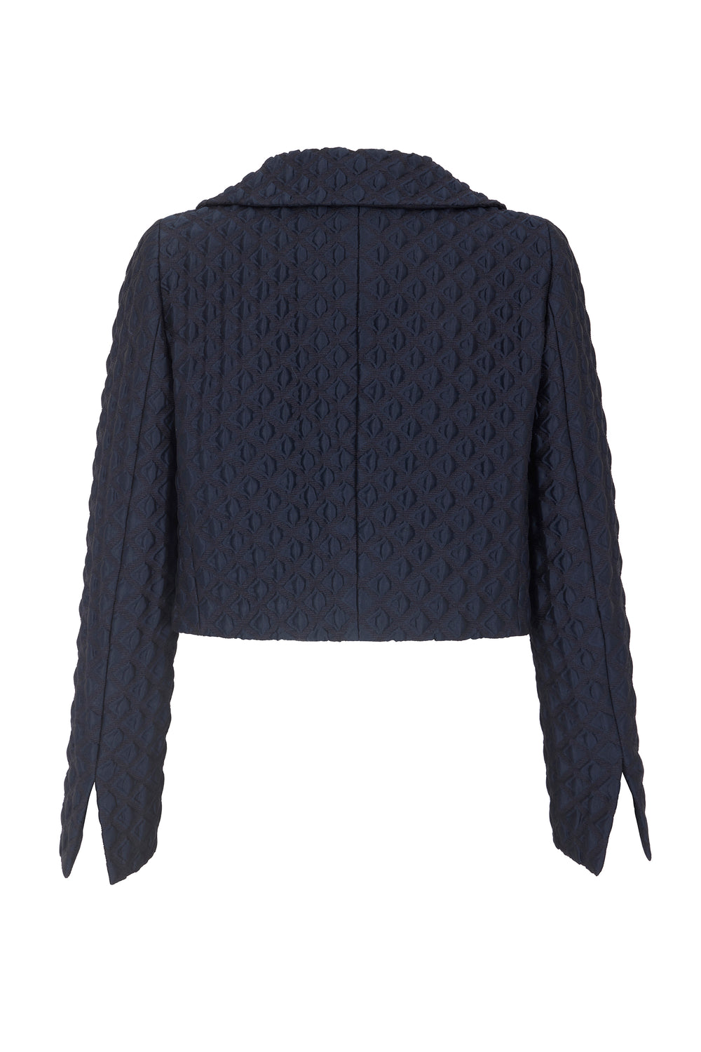 Load image into Gallery viewer, Remy Cropped Jacket Navy Diamond Cloqué