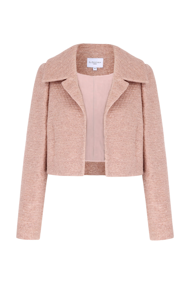 Remy Cropped Jacket Rose Glimmer Weave