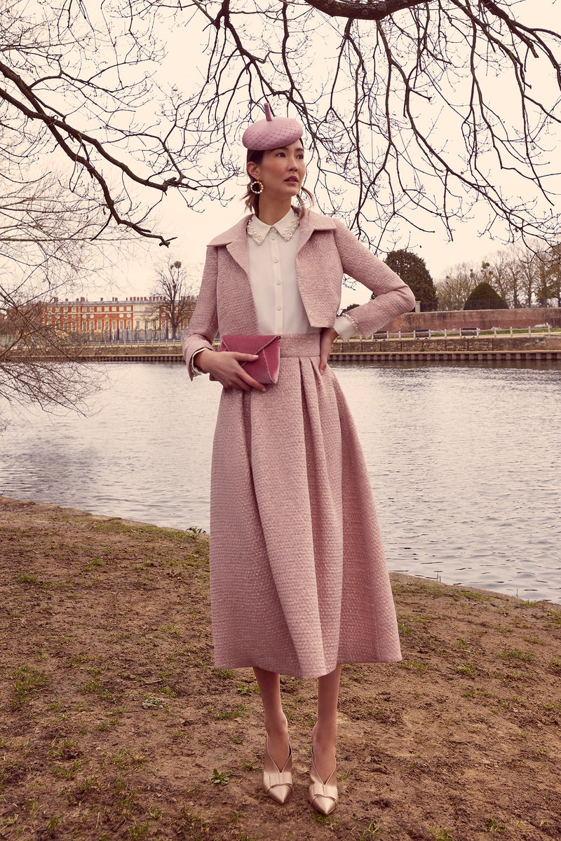 Load image into Gallery viewer, Remy Cropped Jacket Rose Glimmer Weave ARCHIVE SALE