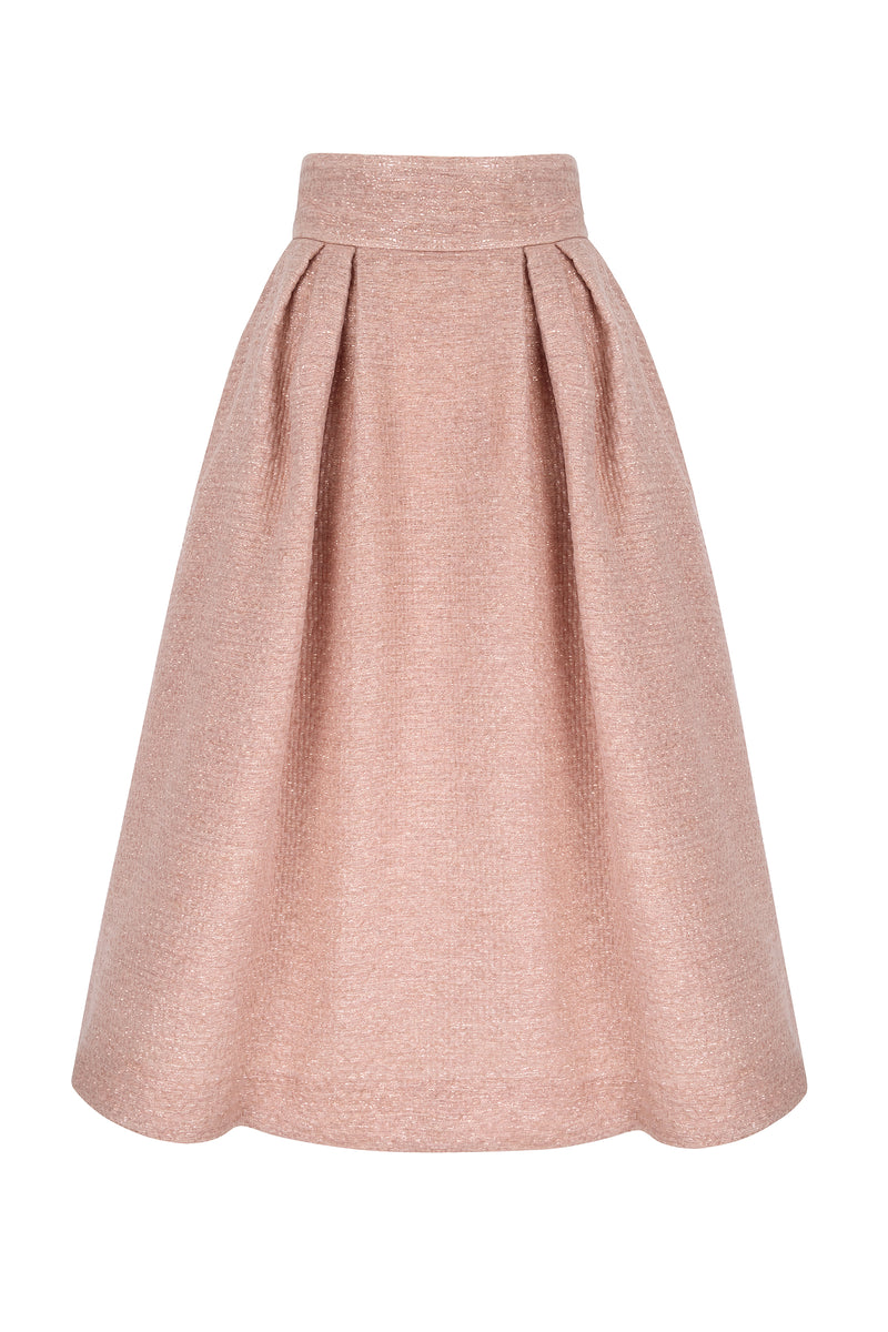 Remy Luxe 50's Midi Skirt Rose Glimmer Weave