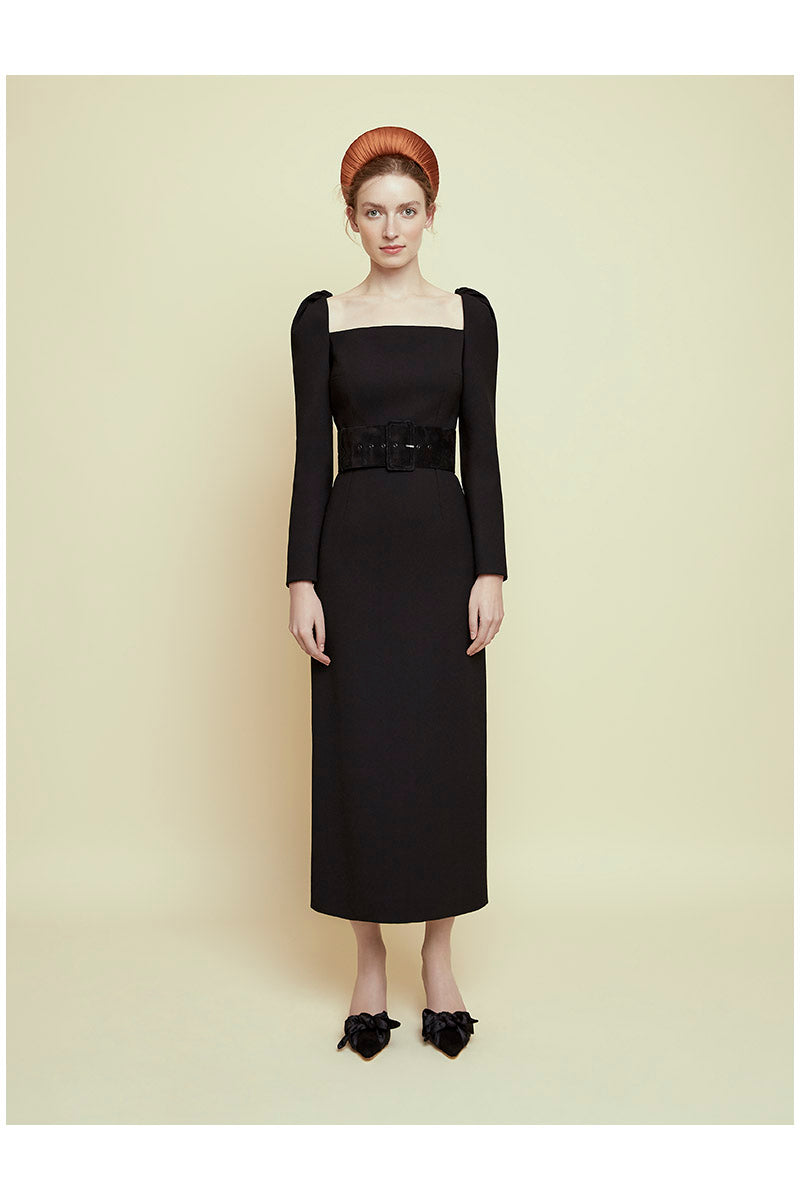 Load image into Gallery viewer, Black Suede Wide Waist Belt