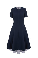 Load image into Gallery viewer, Cape and Showstopper Outfit Navy Double Faced Cloqué