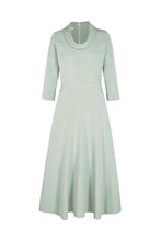 Load image into Gallery viewer, Silk Cowl Neck Riding Dress Sage