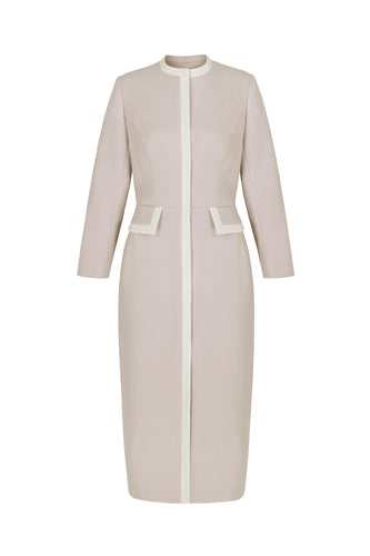 Simple Coat Dress Cosmetic Pink