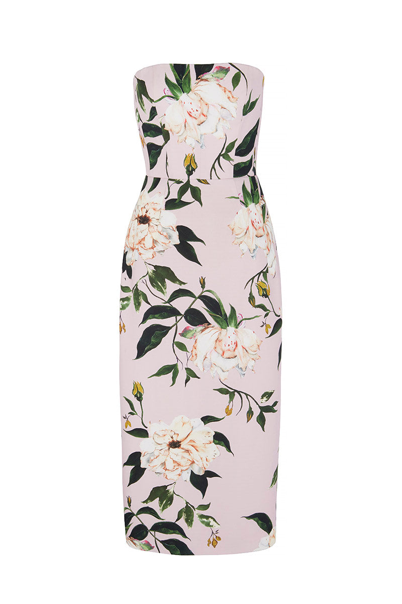 Load image into Gallery viewer, Floral Strapless Dress and Cape - ARCHIVE SALE
