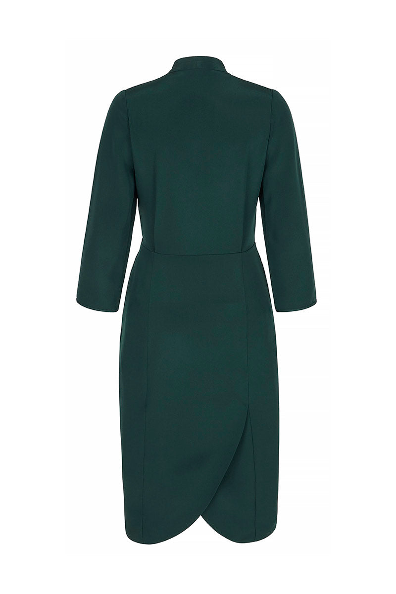 Load image into Gallery viewer, Silk crepe 1940s Influence Dress Forest - ARCHIVE SALE