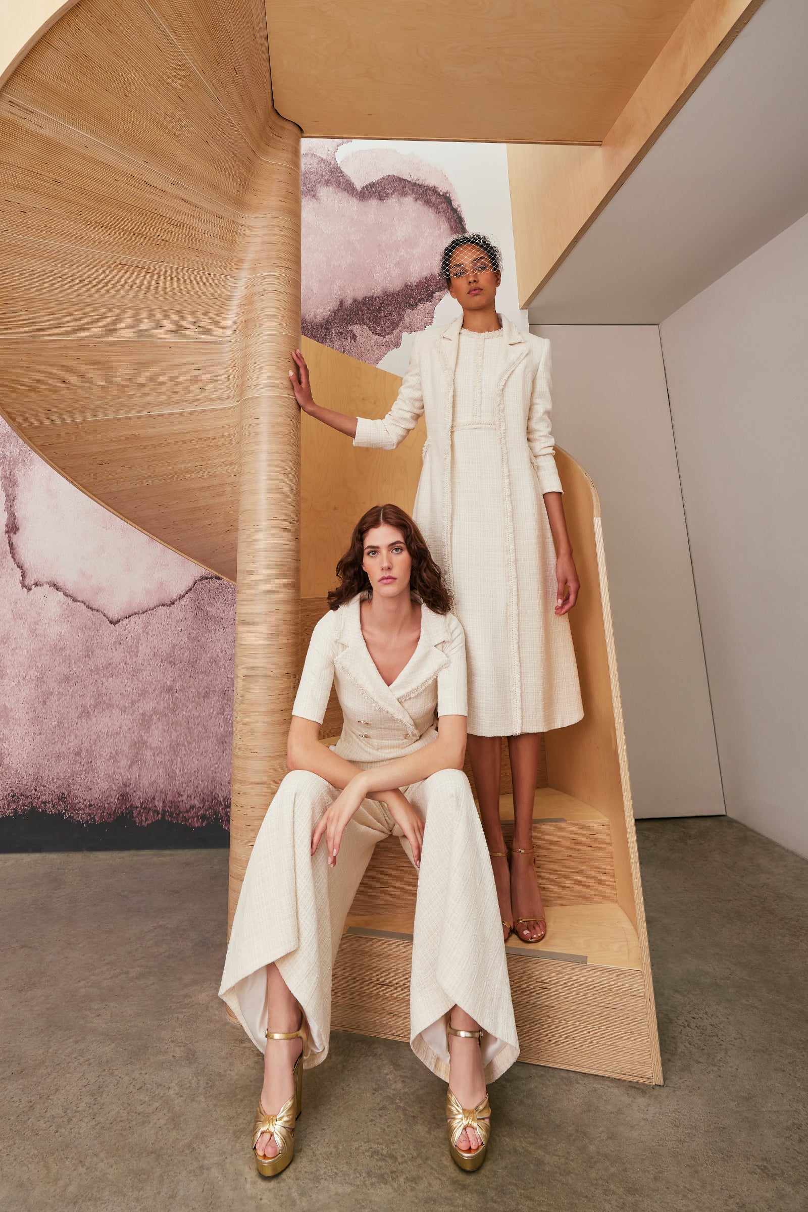 Chambord Coat Tweed Cream | Suzannah London